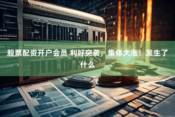 股票配资开户会员 利好突袭，集体大涨！发生了什么